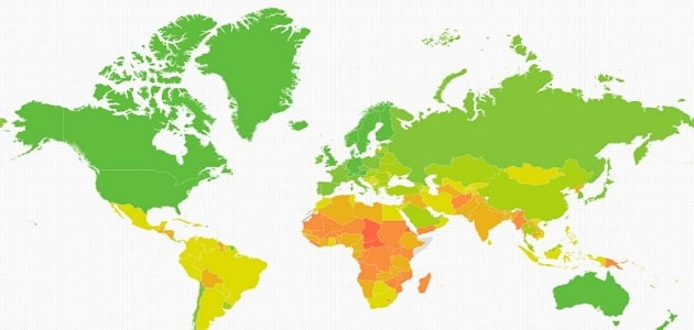 كم عدد المناطق المناخية الرئيسية في العالم
