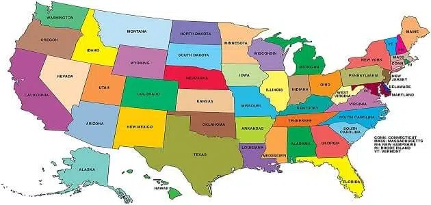 أكبر الولايات الأمريكية مساحة