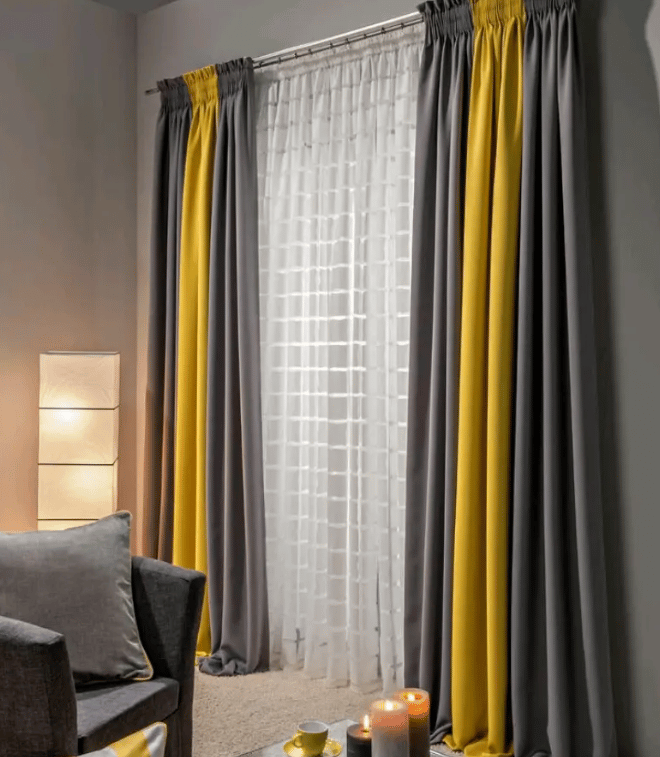 الرمادي مع الأصفر